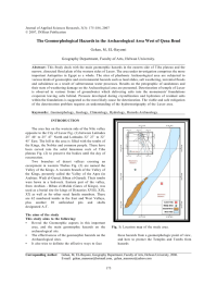 The Geomorphological Hazards in the Archaeological Area West of Qena... Gehan, M, EL-Bayomi Geography Department, Faculty of Arts, Helwan University.