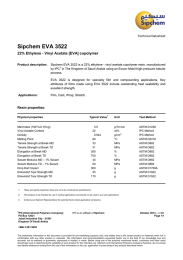 Sipchem EVA 3522 22% Ethylene - Vinyl Acetate [EVA] copolymer  Technical Datasheet