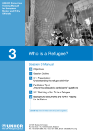 3 Who is a Refugee? Session 3 Manual