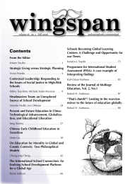 wingspan Contents Schools Becoming Global Learning Centers: A Challenge and Opportunity for