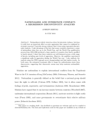 NATIONALISM AND INTERSTATE CONFLICT: A REGRESSION DISCONTINUITY ANALYSIS