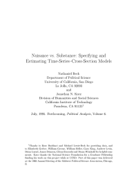 Nuisance vs. Substance: Specifying and Estimating Time-Series{Cross-Section Models