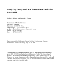 Analyzing the dynamics of international mediation processes