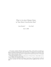 What to do about Missing Values in Time Series Cross-Section Data 1
