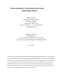 Pattern Recognition of International Crises using Hidden Markov Models