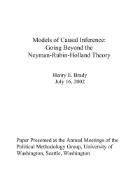 Models of Causal Inference: Going Beyond the Neyman-Rubin-Holland Theory