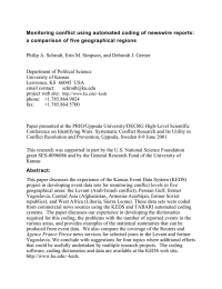 Monitoring conflict using automated coding of newswire reports: