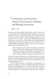 2 A Historical and Theoretical Review of the Literature: Reading and Writing Connections