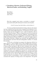 4  Disciplinary Identities: Professional Writing, Rhetorical Studies, and Rethinking “English”