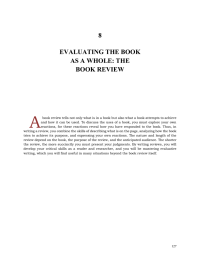 A 8 EVALUATING THE BOOK AS A WHOLE: THE