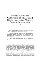 Writing  Across  the Curriculum  at  Shorewood
