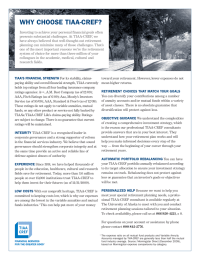 WHY CHOOSE TIAA-CREF?