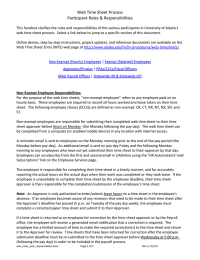 Web Time Sheet Process Participant Roles &amp; Responsibilities