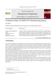 Management &amp; Engineering Comparative Study of CODP for PC Manufacturing Industry