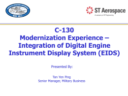 C-130 Modernization Experience – Integration of Digital Engine Instrument Display System (EIDS)
