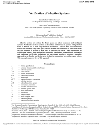 Verification of Adaptive Systems