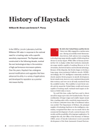 History of Haystack »