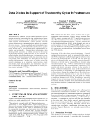 Data Diodes in Support of Trustworthy Cyber Infrastructure Hamed Okhravi