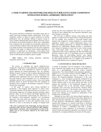 A TIME-WARPING FRAMEWORK FOR SPEECH TURBULENCE-NOISE COMPONENT ESTIMATION DURING APERIODIC PHONATION*