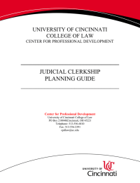 _________________________________ JUDICIAL CLERKSHIP PLANNING GUIDE