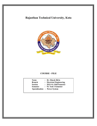 Rajasthan Technical University, Kota  COURSE - FILE