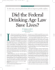 I Did the Federal Drinking Age Law Save Lives?