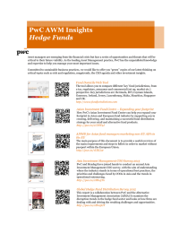 PwC AWM Insights Hedge Funds