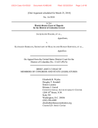 [Oral Argument scheduled for March 25, 2014] No. 14-5018