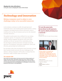 Technology and innovation Mining companies need to adjust to new