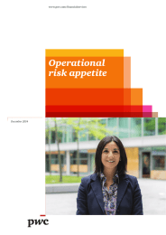 Operational risk appetite www.pwc.com/financialservices December 2014