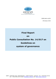 Final Report on Public Consultation No. 14/017 on