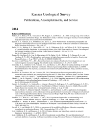 Kansas Geological Survey Publications, Accomplishments, and Service 2014