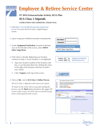 Employee &amp; Retiree Service Center ECA Class 3 Stipends