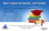 NEC HIGH SCHOOL OPTIONS Signature Choice Application Programs