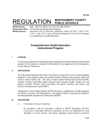 REGULATION MONTGOMERY COUNTY PUBLIC SCHOOLS