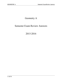 Geometry A  Semester Exam Review Answers 2015-2016