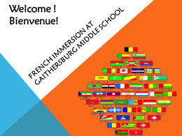 Welcome ! Bienvenue!