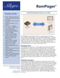 RomPager Flexible Embedded Web Server Toolkits ®