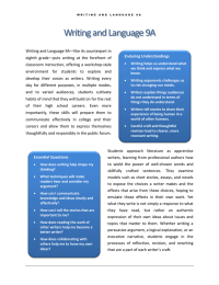 Writing and Language 9A