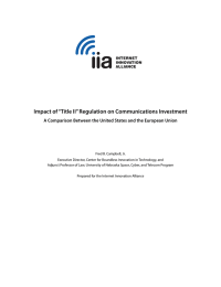 Impact of “Title II” Regulation on Communications Investment