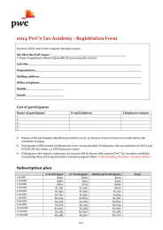 2014 PwC’s Tax Academy - Registration Form  • List of participants