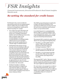 FSR Insights  Re-setting the standard  for credit losses March 2016