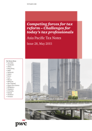 Competing forces for tax reform – Challenges for today’s tax professionals