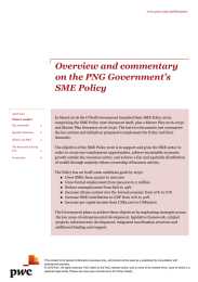 Overview and commentary on the PNG Government’s SME Policy