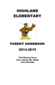 HIGHLAND ELEMENTARY PARENT HANDBOOK