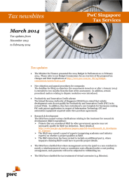 Tax newsbites March 2014 PwC Singapore