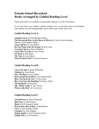 Friends School Haverford Books Arranged by Guided Reading Level