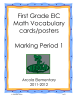 First Grade EIC Math Vocabulary cards/posters