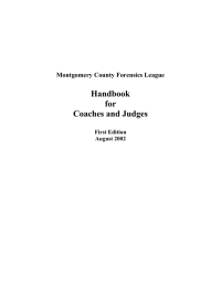 Handbook for Coaches and Judges