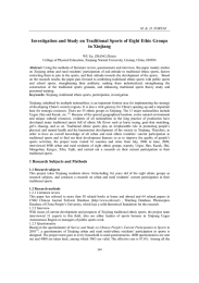 Investigation and Study on Traditional Sports of Eight Ethic Groups